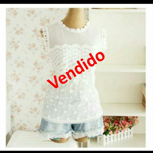 Blusa Renda Branca Tam. M